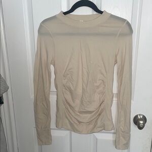 Athleta Beige Long Sleeve Tee
